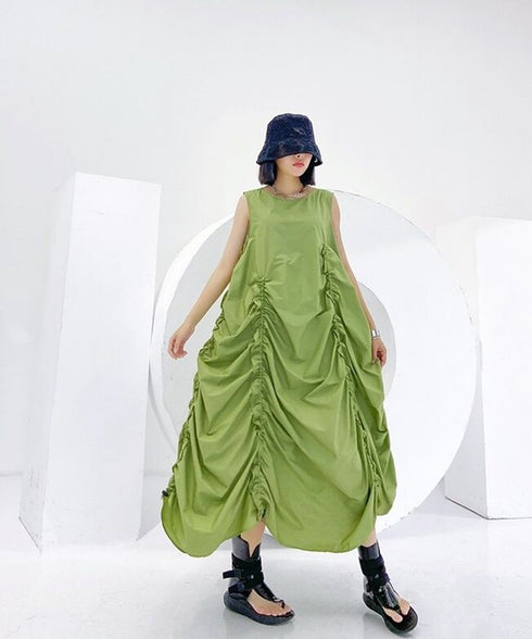 Ruched Balloon Silhouette Dress